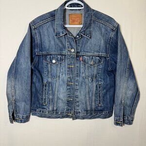 Levi’s Trucker Denim Jacket Women’s M Blue Medium Wash Cotton Vintage Style Fall